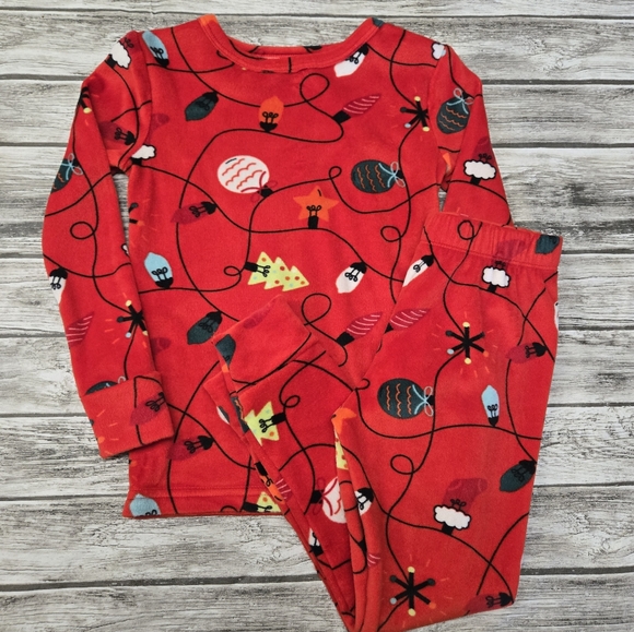Cat & Jack snuggly soft Christmas string  lights pajamas - Picture 1 of 6
